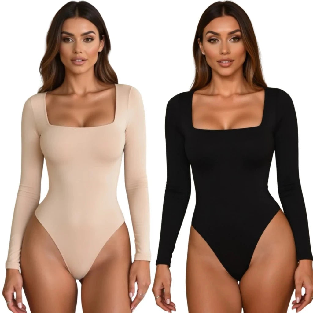 Kit com 2 Bodys Femininos Manga Longa Kit com 2 Bodys PS1 Direct Ofertas 