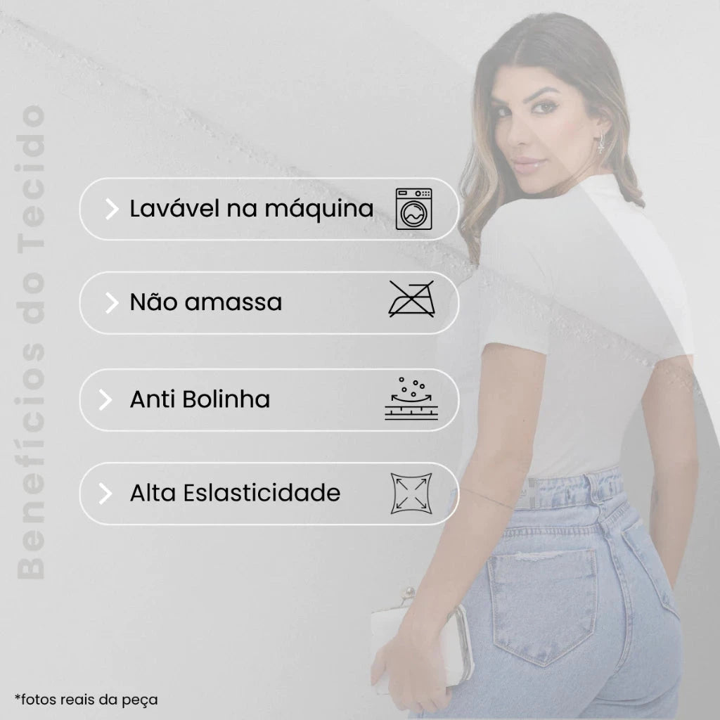 Kit com 3 Blusas Femininas Gola Alta Kit com 3 Blusas Femininas Gola Alta PS1 Direct Ofertas 