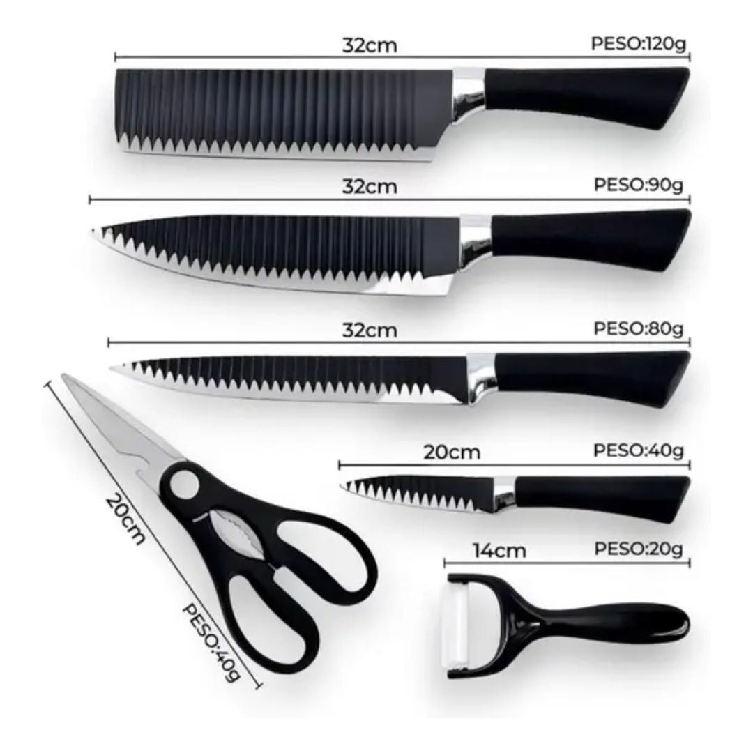 Kit De Facas 6 Peças Profissional Cocin Master™ (ORIGINAL) - Direct Ofertas