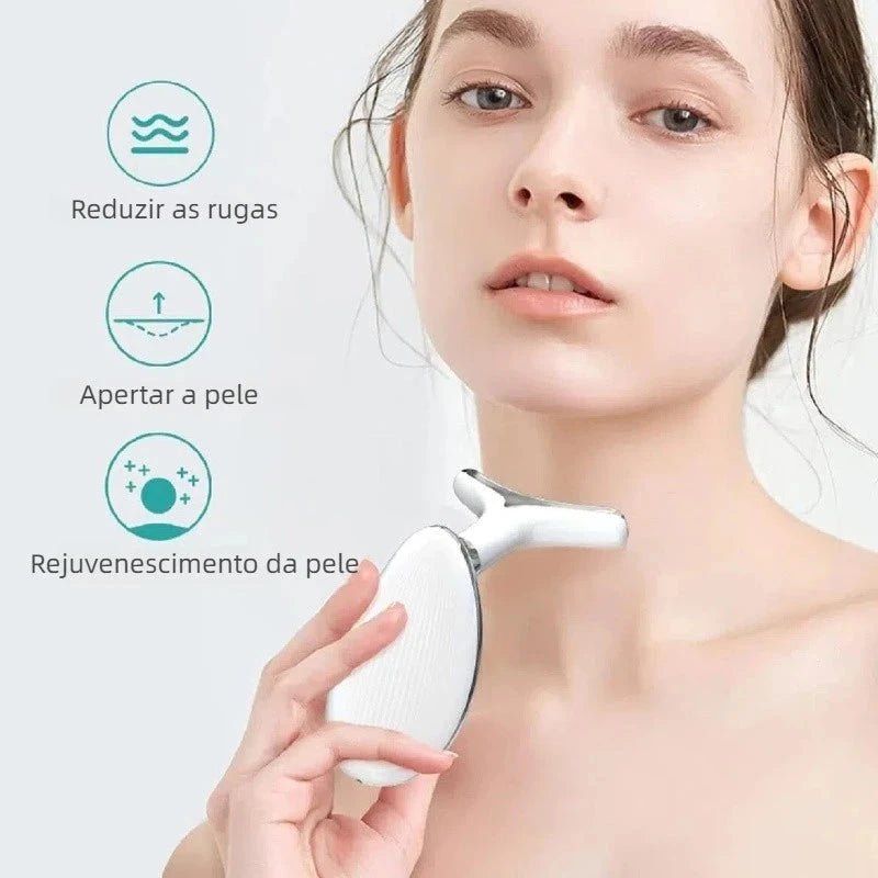 Massageador Facial com Fototerapia Anti - Rugas - Direct Ofertas