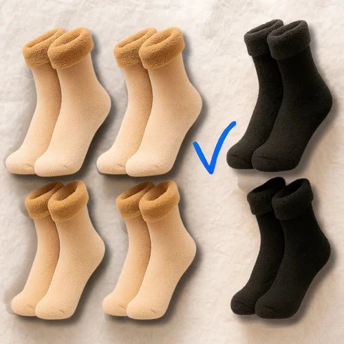 Meias Forradas - Pelúcia Baumont (Compre 3 LEVE 6) Meias Forradas P11 Direct Ofertas 4 Pares Bege / 2 Pares Preto 