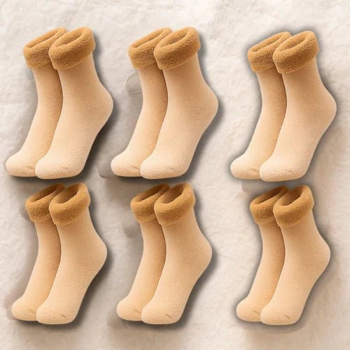 Meias Forradas - Pelúcia Baumont (Compre 3 LEVE 6) Meias Forradas P11 Direct Ofertas 6 Pares Bege 