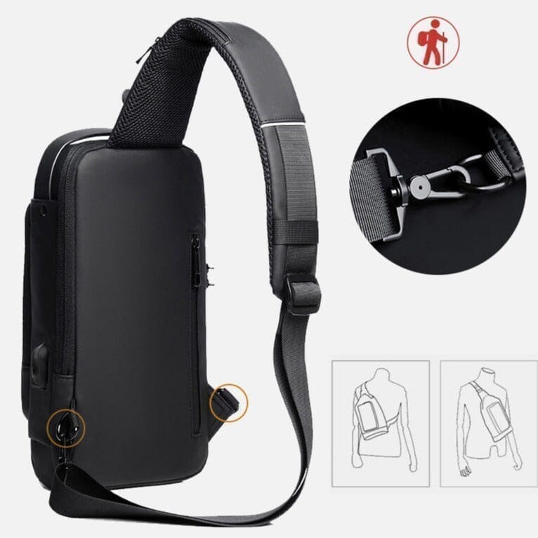 Mochila Anti - Furto com Senha USB - Bolsa Slim Bag - Direct Ofertas