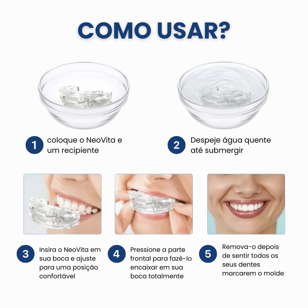 NeoVita® Protetor Bucal Ajustável Anti - Ronco - Direct Ofertas