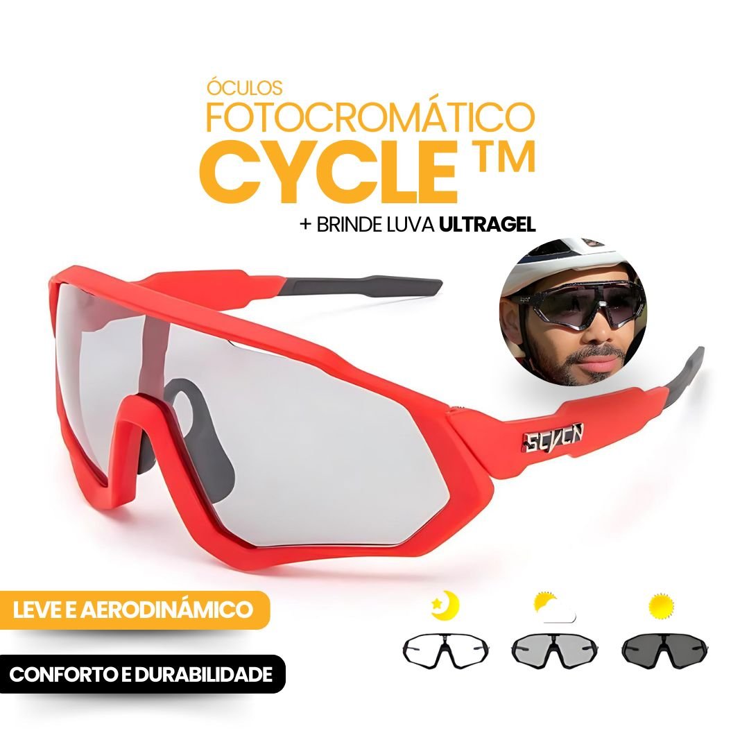Óculos Fotocromático Cycle™ + BRINDE LUVA ULTRAGEL - Direct Ofertas