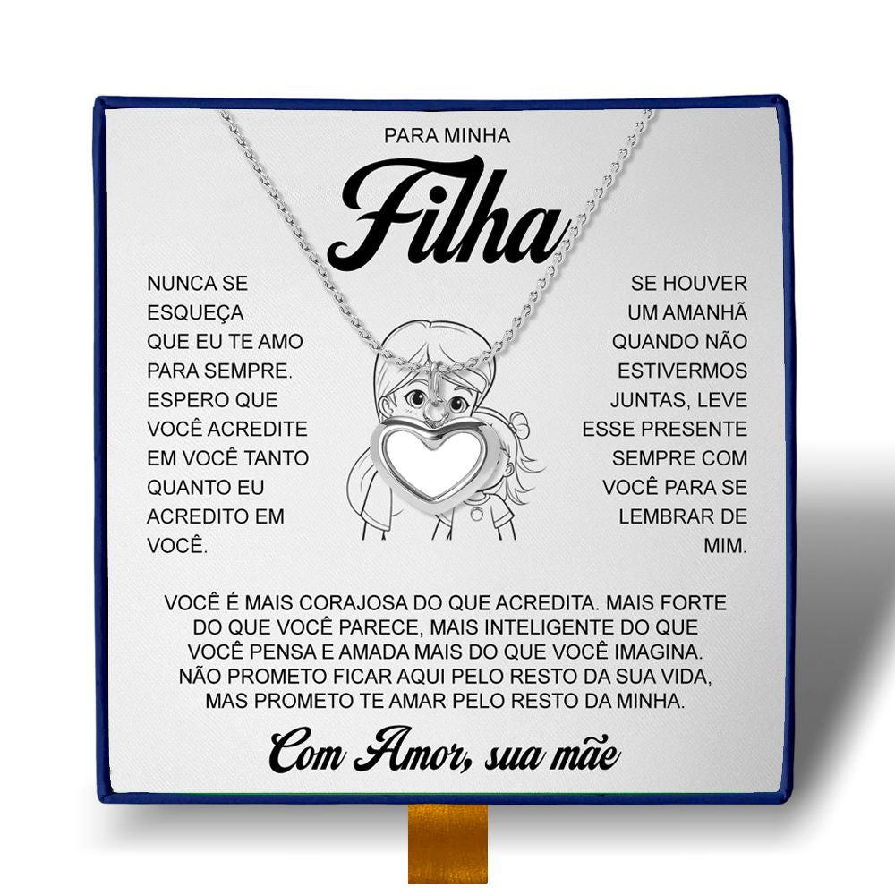 Para Minha Filha - Colar Coração Pérola Banhado a Ouro 18k - Direct Ofertas