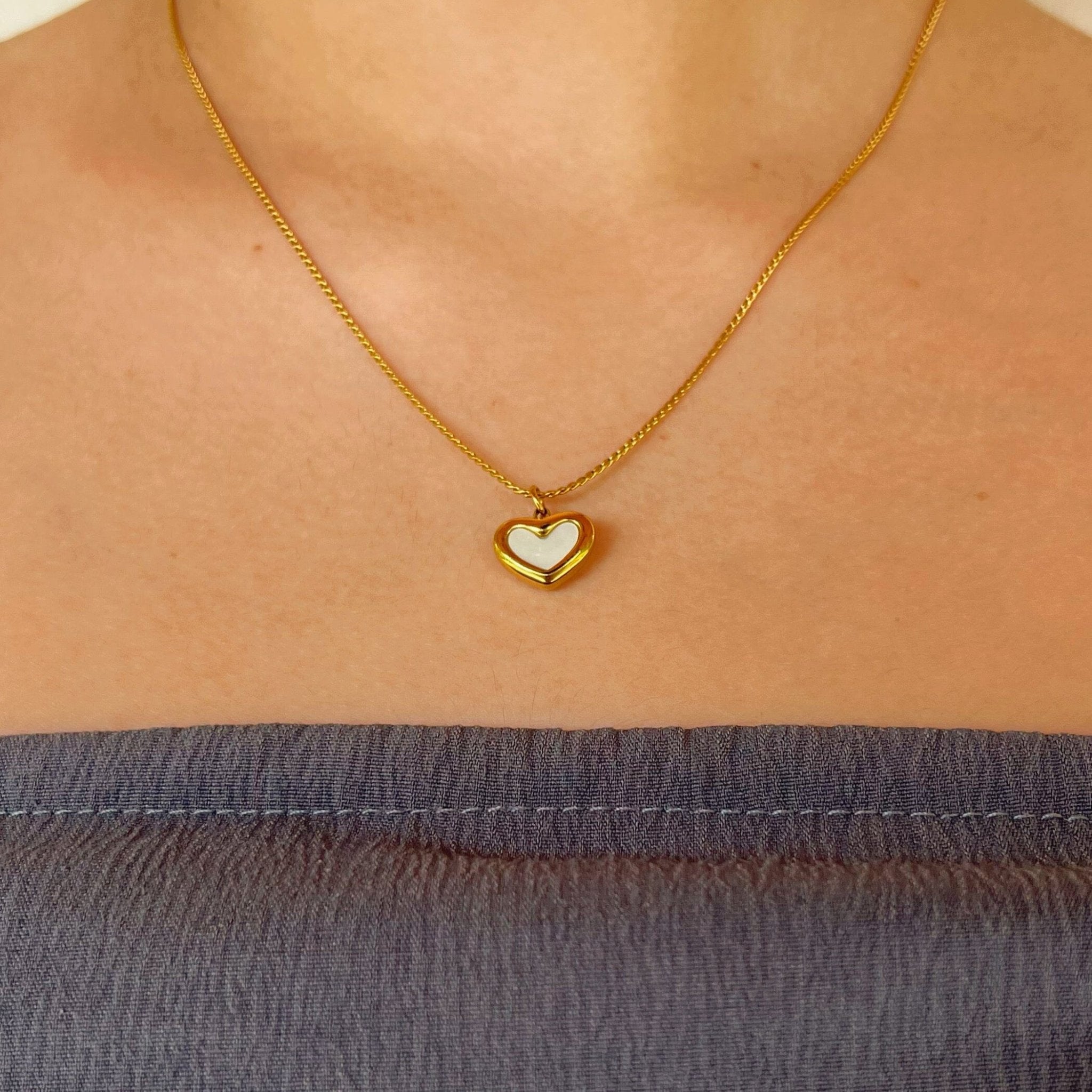 Para Minha Filha - Colar Coração Pérola Banhado a Ouro 18k - Direct Ofertas