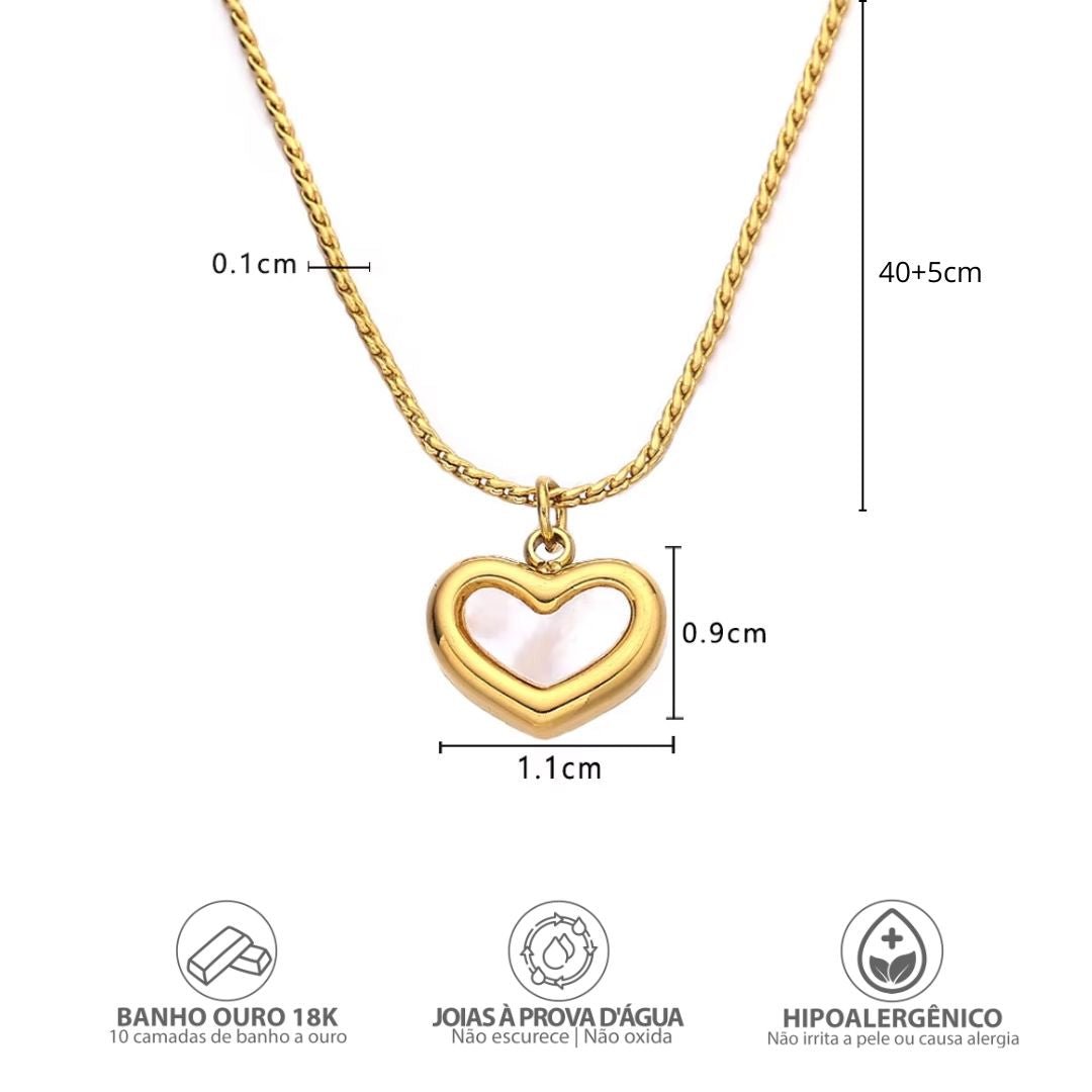 Para Minha Filha - Colar Coração Pérola Banhado a Ouro 18k - Direct Ofertas
