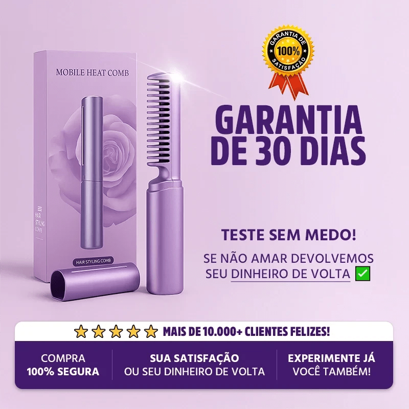 Pente Alisador de Cabelo 5 em 1 Sem Fio InfiniteGlam - Direct Ofertas