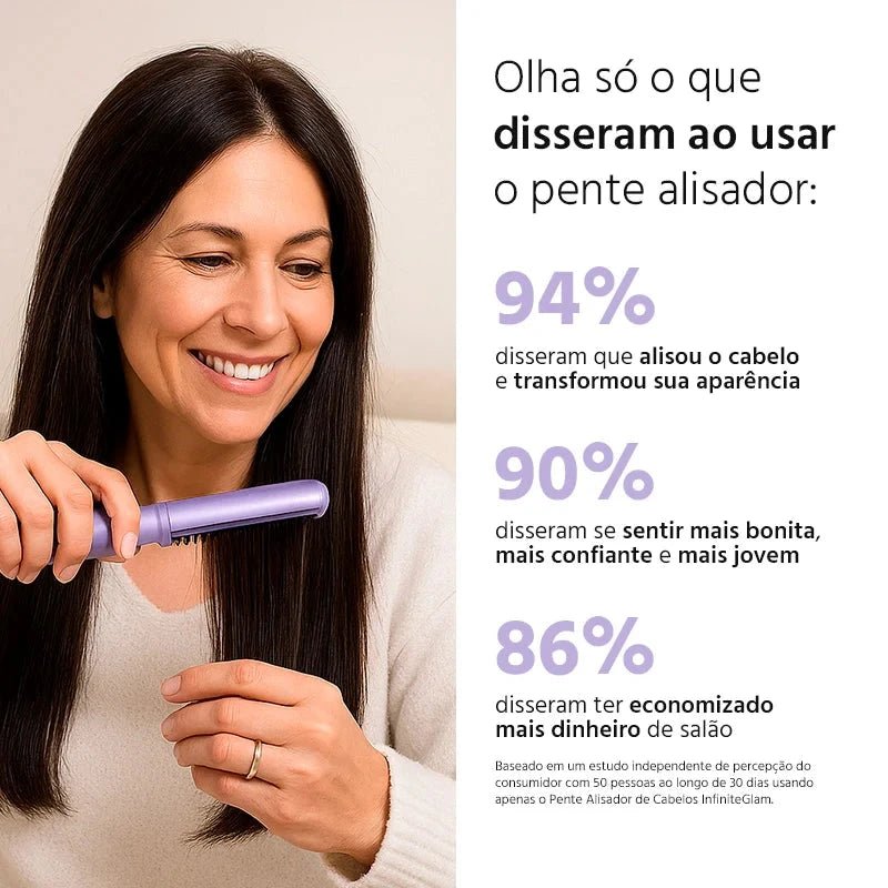 Pente Alisador de Cabelo 5 em 1 Sem Fio InfiniteGlam - Direct Ofertas