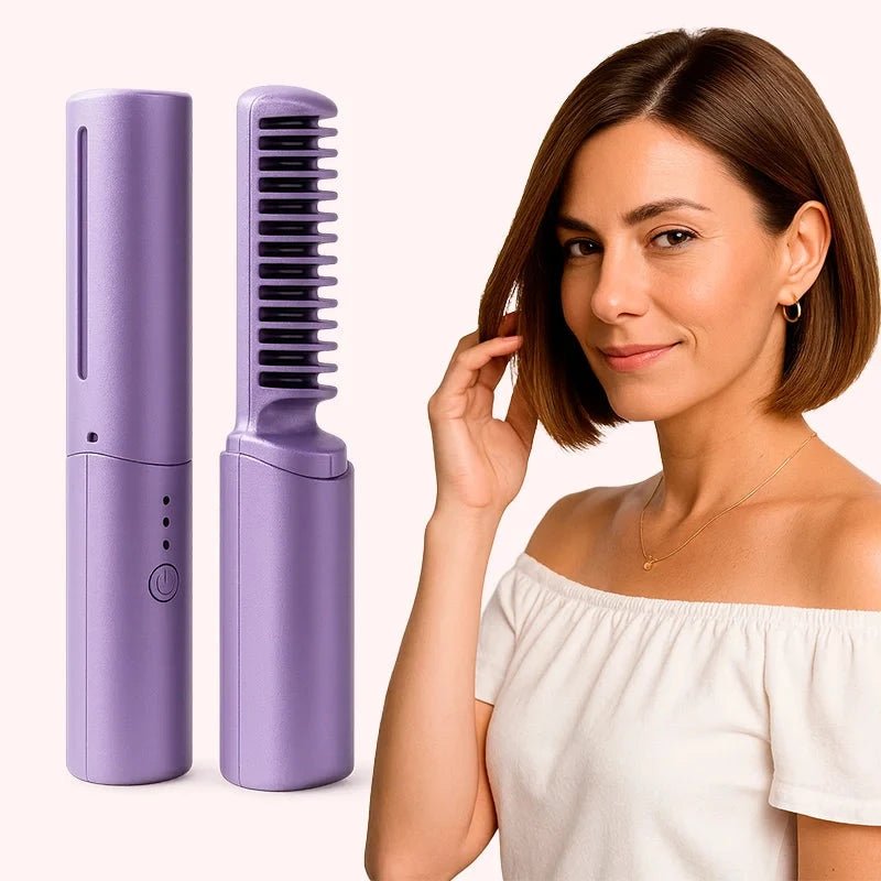 Pente Alisador de Cabelo 5 em 1 Sem Fio InfiniteGlam - Direct Ofertas