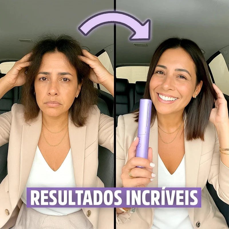 Pente Alisador de Cabelo 5 em 1 Sem Fio InfiniteGlam - Direct Ofertas