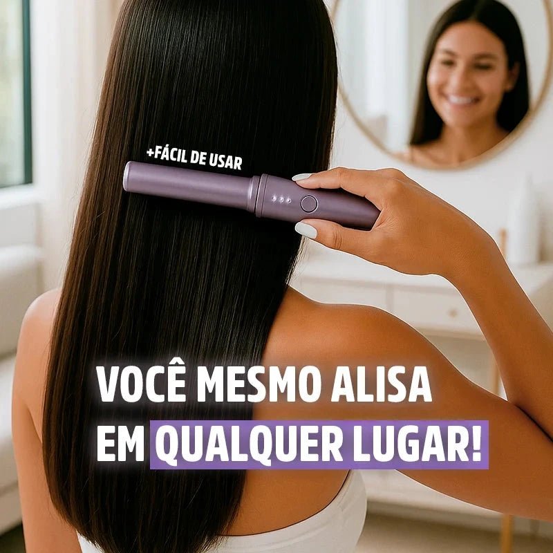 Pente Alisador de Cabelo 5 em 1 Sem Fio InfiniteGlam - Direct Ofertas