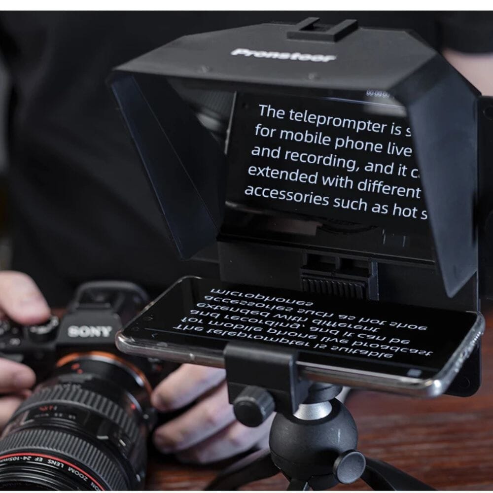 ProPrompt - Teleprompter para Smartphones e Câmera com Controle Remoto - Direct Ofertas