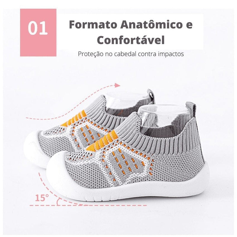 Sapatinho Meia Infantil Respirável Em Malha - Confortável, Respirável, Antiderrapante 0 - 4 Anos - Direct Ofertas