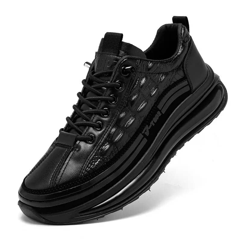 Tênis Masculino Estilo Couro De Crocodilo + Relogio de Brinde - Direct Ofertas