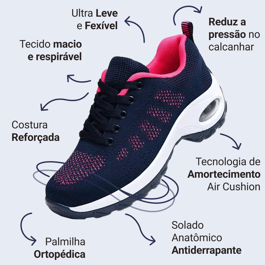 Tênis Ortopédico Anti Impacto - Conforto Flex | COMBO DE DOIS PARES - Direct Ofertas