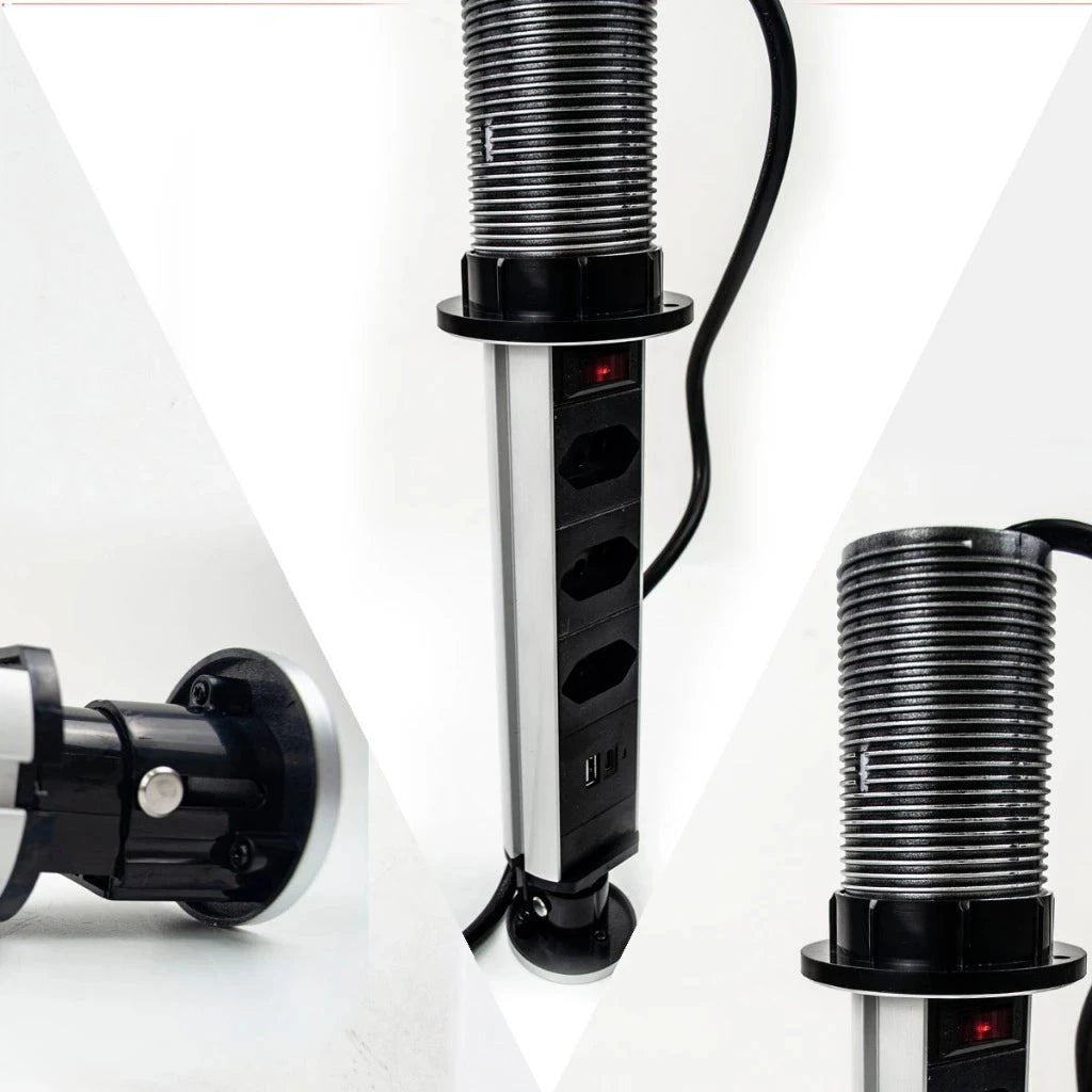 Torre de Tomada Retrátil Multiplug - Direct Ofertas