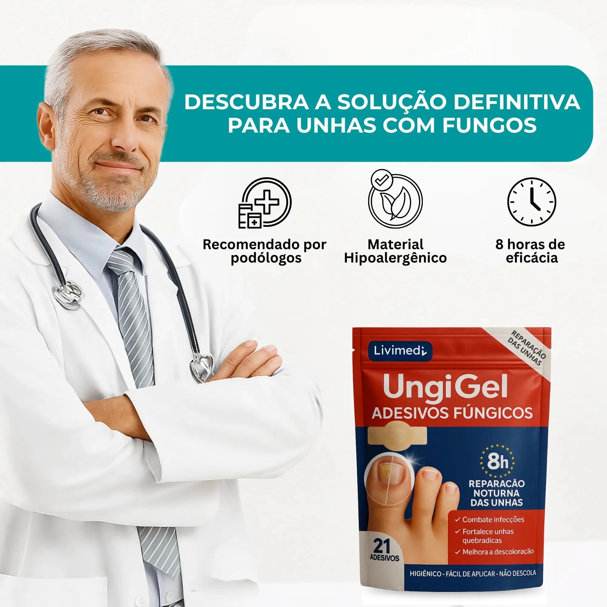 UngiGel - Adesivos para fungos UngiGel - Adesivos para fungos P11 Direct Ofertas 1 Unidade 
