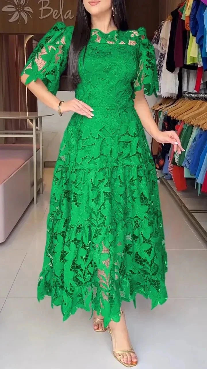 Vestido Feminino de Renda Anaju Vestido Feminino de Renda Anaju P11 Direct Ofertas Verde P 