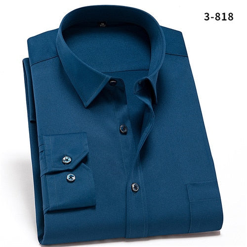 Camisa PremiumElastic™- Camisa Social Premium Elástica Masculina MP026 Direct Ofertas Azul PP (49-55kg) 