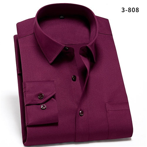 Camisa PremiumElastic™- Camisa Social Premium Elástica Masculina MP026 Direct Ofertas Vinho M (64-71kg) 