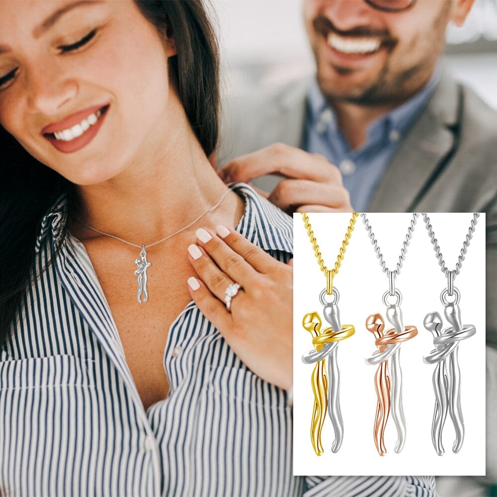 Colar Abraço - Prata e Ouro - Direct Ofertas