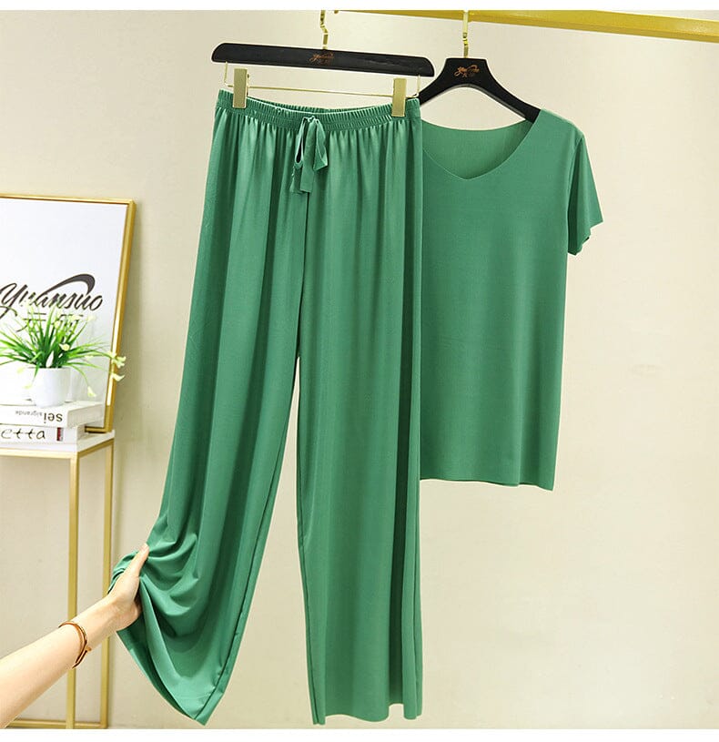 Conjunto Soft© (Camiseta + Calça) | Tendência verão 22/23 Direct Ofertas Verde PP (50kg) 