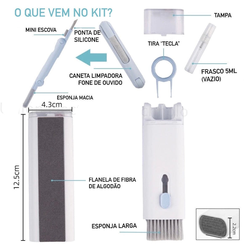 Escova de Limpeza para Teclado e Celular - CleanPro 7 em 1 - Direct Ofertas