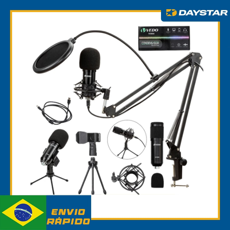 Kit Microfone Condensador Profissional Direct Ofertas 